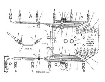 China 2W8142 LINE AS-FUEL INJECTION Caterpillar parts 3408, 3412, 589, 633D, 651E, 657E, 988B, 992C, D8L, PR-450, PR-750B for sale