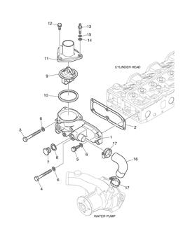 China 300738-00083 THERMOSTAT ASSY (82 C) Doosan parts for sale