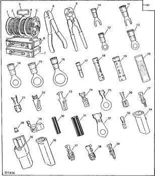 China R32021 Elec. Connector Terminal Deere parts 844, 440, 595, 400, 690C, 690CR, 180, 690D, 303, 690ELC, 480, 480A, 70D, 480C, 110, 790D, 640, 790ELC, 700H, 640D, 300, 750, 792DLC, 750B, 344G, 415B, 410, 440C, 302A, 890, 550, 310, 890A, 310A, 892DL... for sale