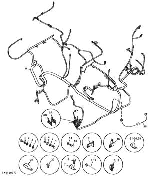 China 0004909 Wiring Harness Deere parts 120C for sale