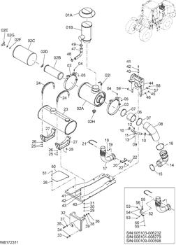 China 263J2-32711 MUFFLER ASSY Hitachi parts ZW310, ZW310-A, ZW310-HCMF for sale