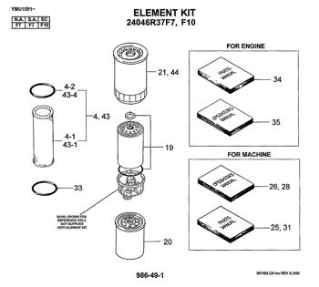 China 24046R37F7 ELEMENT KIT (N.A. & S.A.), QTY-F7: F7 Kobelco parts SK150LC, SK160LC for sale