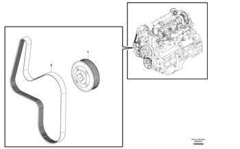 China VOE991202 V-ribbed belt Volvo.Heavy parts BL60, BL61, BL61PLUS, BL70, BL71, BL71PLUS for sale