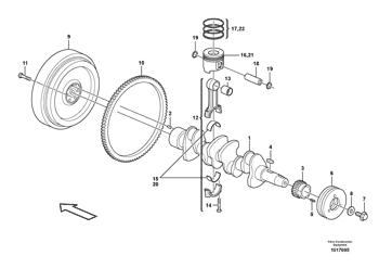 China VOE15102066 Crankshaft Volvo.Heavy parts MC70B for sale