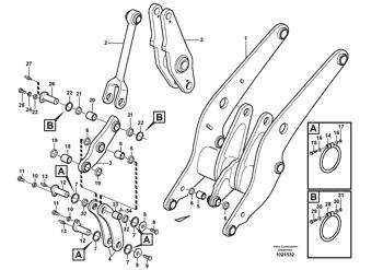 China VOE11090116 Pin Volvo.Heavy parts L60E, L60F, L60G, L60H, L70B/L70C VOLVO BM, L70C, L70D for sale