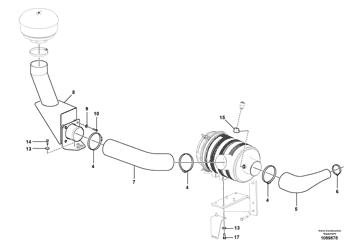 China 12811403 Air Inlet Pipe Volvo.Heavy parts for sale