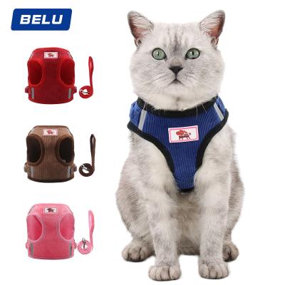 China Personalized Retractable Portable Reflective Harness and Corduroy Dog Leashes and Dog Collars for sale