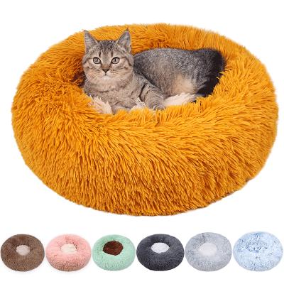 China Wholesale New Style Breathable Plush Pet Kennel For Donuts Cat Kennel Deep Sleep Winter Warm Bed for sale