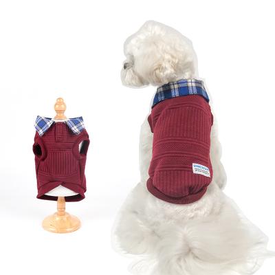 China Viable New Products For Autumn And Winter Pet Clothes Plaid Collar College Style Dog Clothes Invest for sale