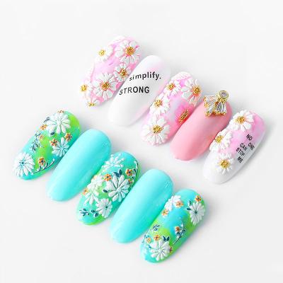 China Remove New 5D Flower Pattern Series Embossed Nail Arts Sticker Daisy Nail Sticker for sale