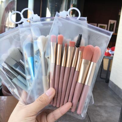 China Angular Blush INS Eyeshadow Brush Base Blush Beauty Tools 8 Mini Hair & Makeup Brush Set Soft Brush Set for sale