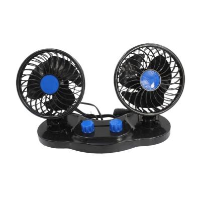 China Mini Cigarette Fan 24V 12V Car Air Vent Lighter Dual Head Automobile Small Electric Fan Outdoor Car Fan for sale