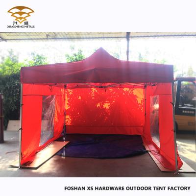 China Water Proof 10x10 Ft EZ Pop Up Tent 4 Walls Canopy Party Tent Gazebo With Sides Red for sale