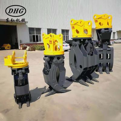 China Crawler Excavator Hydraulic Log Grab Wood Steel Metal Rotating Orange Peel Grapple For Excavator for sale