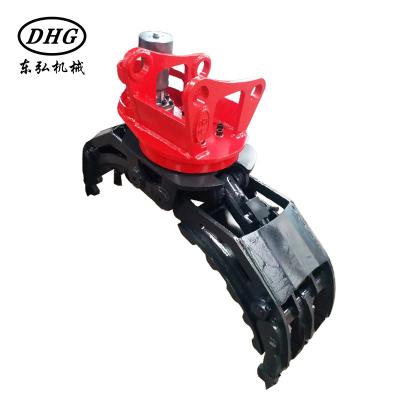 China Crawler Excavator Forestry Machinery Hydraulic Rotation Grapple Forestry Grapple On Excavator for sale