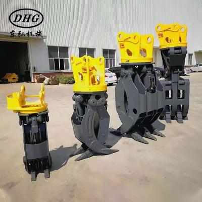 China Crawler Excavator Excavator Hydraulic Rotation Grapple For Waste Log Hydraulic Grapple for sale