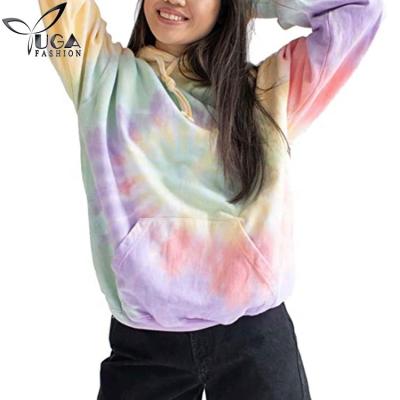 China Lady Pink Fitness Sports Factory Price Custom Women's Tie Dye Sweatshirt Fashion Hoodie QUICK DRY for sale