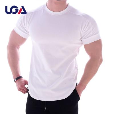 China Workout Gym Men QUICK DRY T-Shirts With Logo Team Sports Wear Basketball Training Stretch Round Neck White Short Sleeve T-Shirt for sale