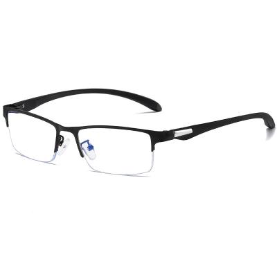 China For Reading Glasses Ultralight Alloy Blue Anti Light Glasses Frame Men Business Half Frame Spectacles Computer Optical Glasses for sale