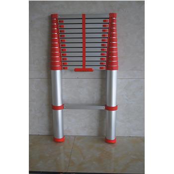 China Telescopic ladders NEW 3.8m red 12.5ft aluminum telescopic ladder with bandage 12 steps lader singel strught ladder for sale