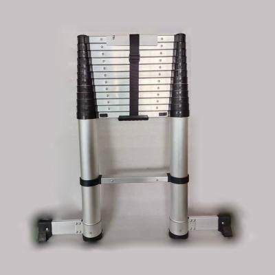 China Aluminum Telescopic Ladders EN131-6 3.8m Height Telescopic Ladder With Rotating Bar 12 Steps for sale