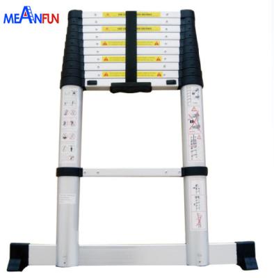 China High Quality Aluminum Telescopic Ladder EN131-6 3.2m Safe Narrow Telescopic Ladders Height With Hook 10 Steps for sale