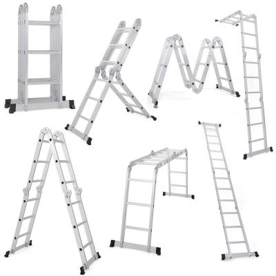 China 2022 Folding Ladders High Quality Aluminum Universal Small Ladder With Small Hinge 4x3 Steps for sale