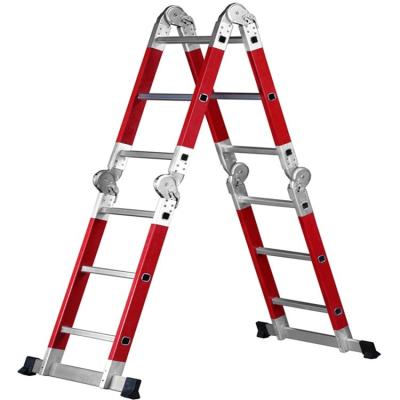 China Folding Ladders Multifunctional Fiberglass Ladder 4 x 3 3.7 m Large Common Folding Universal Straight Ladder of FRP Step Ladder for sale