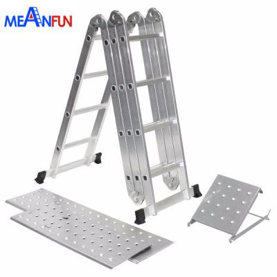 China 2020 Hot Selling Aluminum Universal Folding Ladders EN131 Certification 4*4 Ladder With Big Hinge for sale