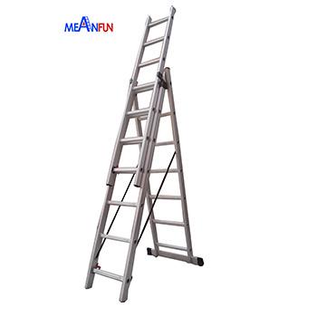 China 2022 New Folding Ladders 2022 New Folding Ladder High Quality Aluminum Extension Ladder with Hinge 3 x 8 Steps for sale