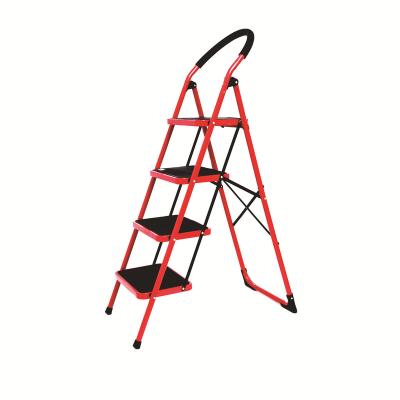 China China Factory Household 4 Steps Folding Ladders Foldable Steel Ladder 3 Steps Steel Household Step Ladder With Handrail for sale