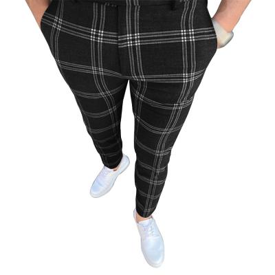 China 2021 New Custom Breathable Wholesale Men's Big Plaid Striped Fashion Casual Pants for sale