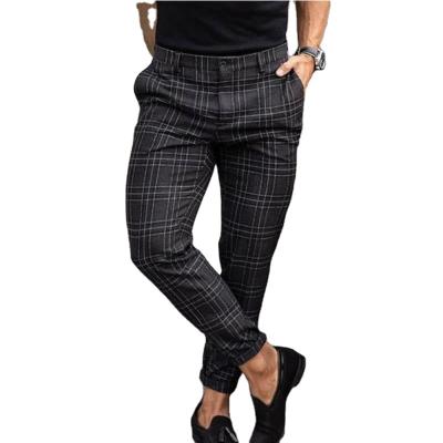 China 2021 fashion men's large slim plaid casual pants custom made wholesale QUICK DRY for sale