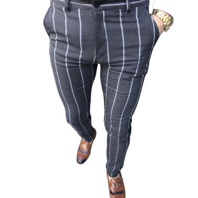 China 2021 New Viable Men's Casual Office Pants Stripe Skinny Pants for sale