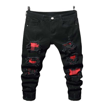 China Wholesale Casual High Quality Slim Fit Breathable Ripped Zipper Washed Black Small Feet Stretch Pantalones Jeans Pants for sale