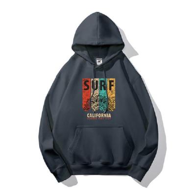 China 2021 New Custom Logo Sweater Breathable Plus Size Loose Hooded Velvet Print Pullover Hoodie Couples Coat Men for sale