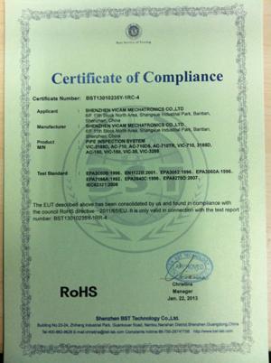 RoHS - Shenzhen Vicam Mechatronics Co., Ltd.