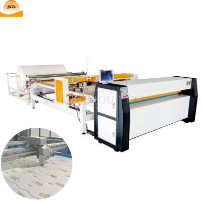 China Head Moved Automatic Automated Single Needle Mattress Continuous Top Quilting / Cutting Machine for sale