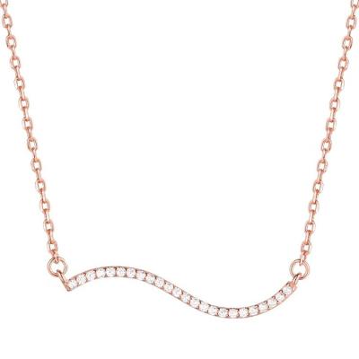 China Fashionable Tiny Wave Pendant Jewelry Simple Design Zirconia Choker Choker Thin Chain Necklace for sale