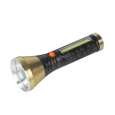 China High Brightness LED Camping Rechargeable Flashlight With COB Side Light for sale