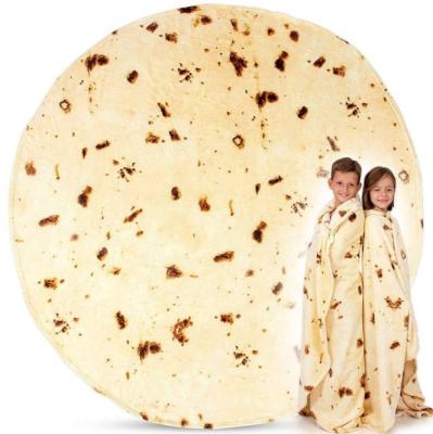 China Eco-Friendly Border Burrito Digital Printing Blanket Flannel Nap Tacos Double Sided Pizza Blanket for sale