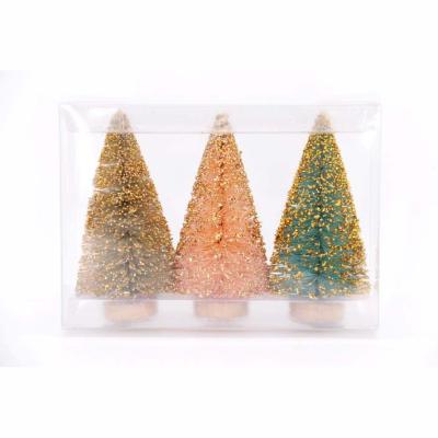 China Christamas Mini Christmas Tree Ornament Natural Hemp Pine Silk Christmas Tree Table Top Colorful For Christmas Decoration Sisal Tree Ornament for sale