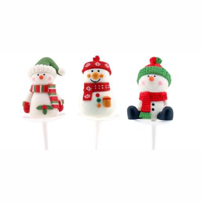 China Clay Christmas Cake Topper Decorative Clay Christmas Cake Topper Decorative for sale