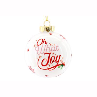 China Christmas Tree Ball Ornament Christmas Tree Ornament Party Chirstmas Gift PET Merry Christmas Decorative Custom Red White Bauble Bauble Hanging Home Decor for sale