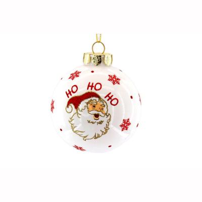 China Popular Christmas Gift Factory Hand Painted Colorful White Plastic Swollen Christmas Ball Christmas Ball Ornament For Christmas Tree Decorations for sale