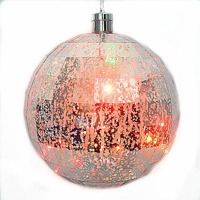 China Custom Christamas Decoration Design LED Christmas Balls Ornaments LOGO PET Baubles Decoration Glitter Light Home Christmas Ball Novelty for sale