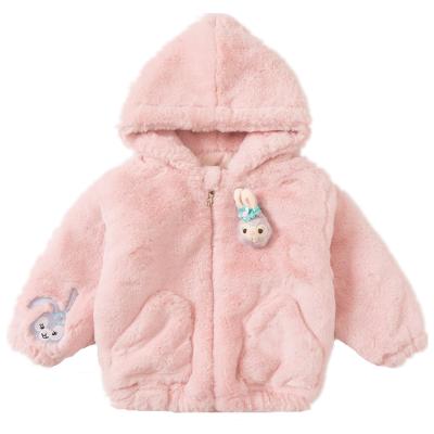 China Reversible Wholesale Reversible Warm Thick Plush Jackets Fashion Design Fashion Overcoat Girl Kid Winter Cute Coat for sale