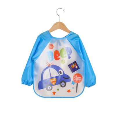 China Antibacterial Accept Customize Wholesale Baby Long Sleeved Bibs Cartoon Bib Waterproof Baby Bibs for sale