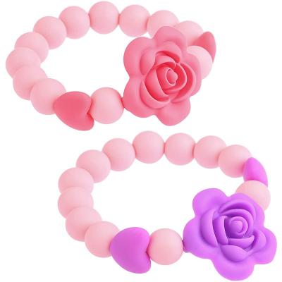 China Wholesale Food Grade DIY Molar Jewelry Pain Stain Silicone Abacus Beads Soothing Baby Teething Beaded Loose Beads for sale