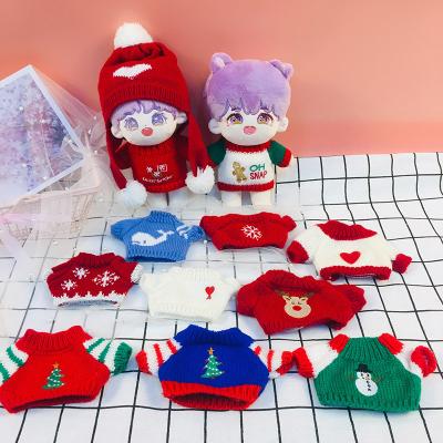 China Cartoon Toy Custom 20cm Rap Star Cotton Body Clothes Sweater Scarf Set Cute Doll Clothes for sale